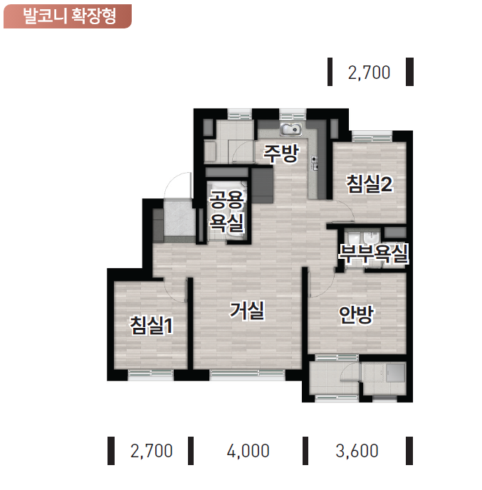 59타입 평면도 A타입의 이미지 사진입니다. 1